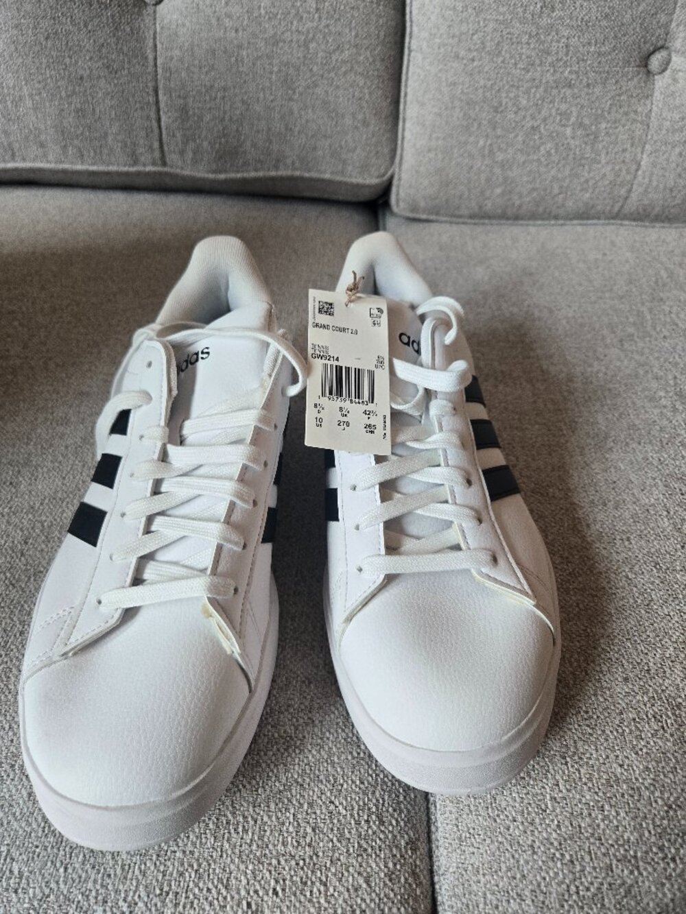 Adidas Grand Court 2.0 White Black Sneakers Women’s 10 NWT GW9214
